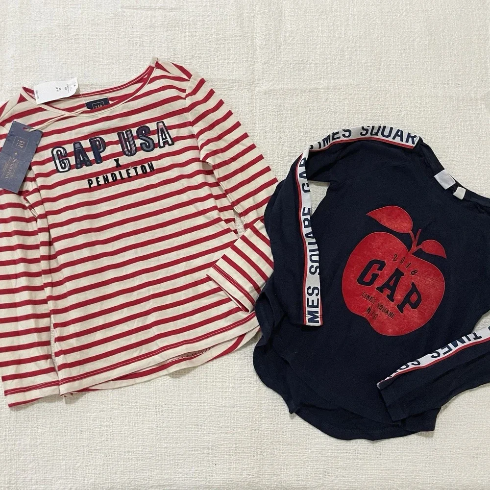 GAP Kids Girls 4/5 XS‎ Long Sleeve Shirts Lot of 2 School Preppy